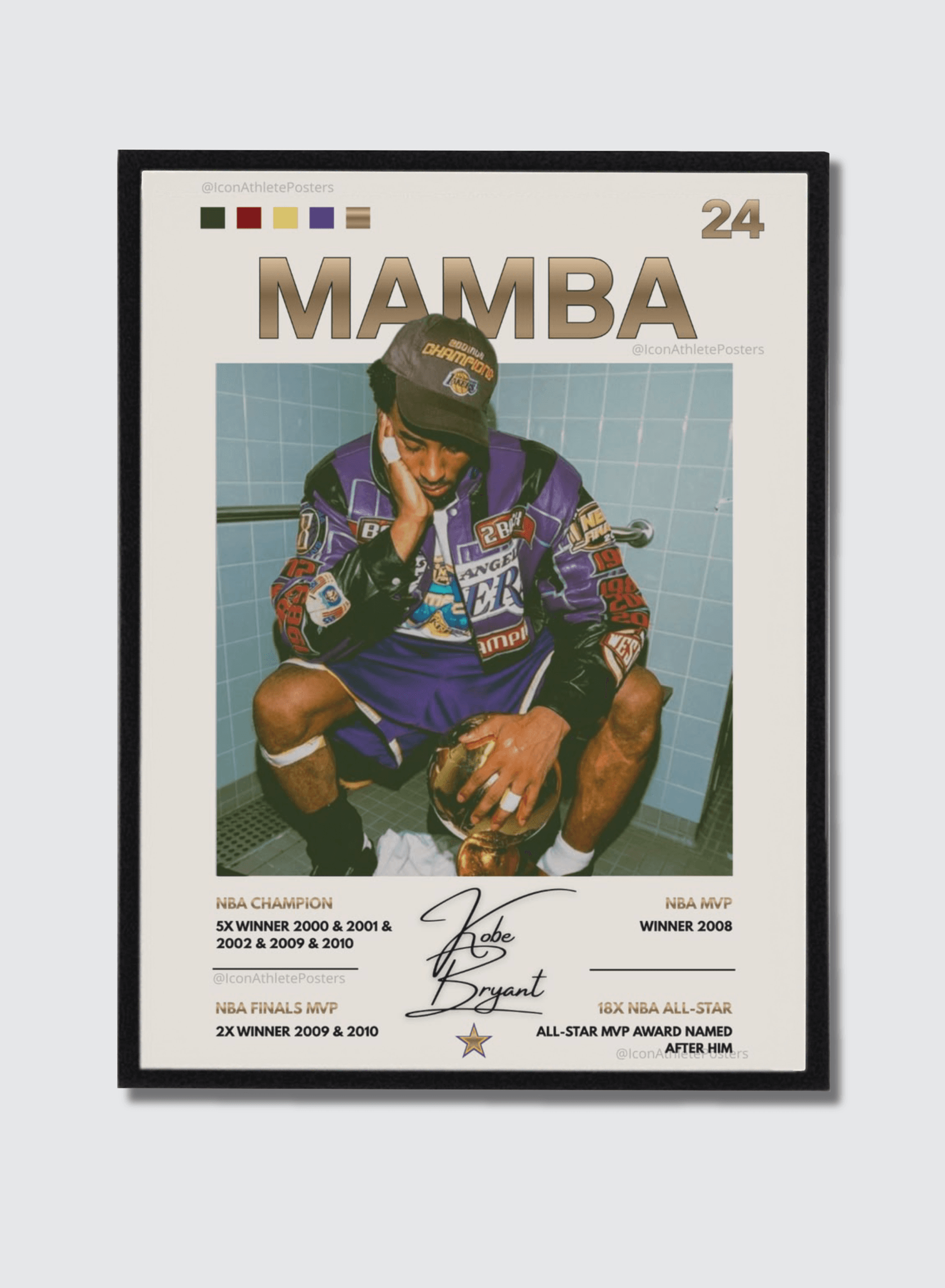 Kobe Bryant — Lakers — Mamba Mentality, framed poster