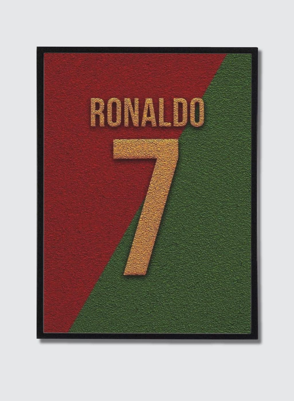 Ronaldo 7 — Portugal — Number 7, framed poster
